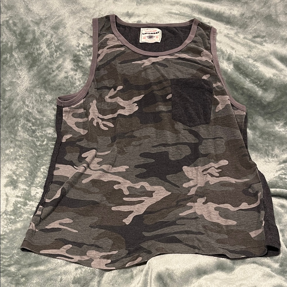 UNIONBAY Kids Camo Tank Top - Black and Gray
